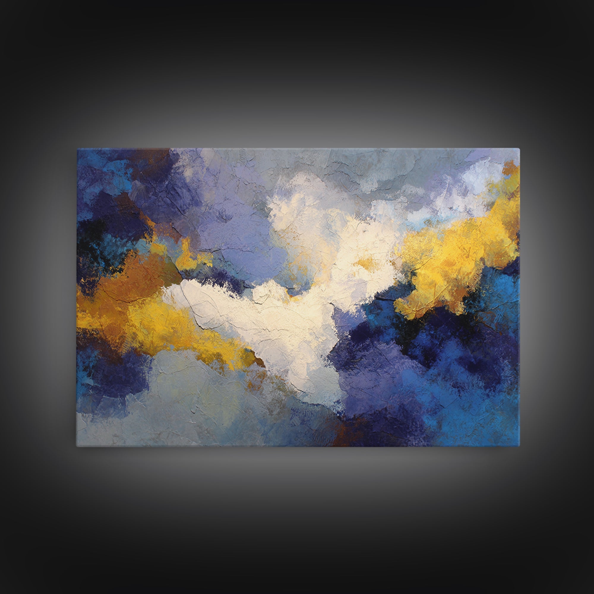 Contemporary Abstract with Layered Pigments and Energetic Canvas Print, Art, Large Wall Art, Living Room Decor, Fine Art, ART-3x2-30