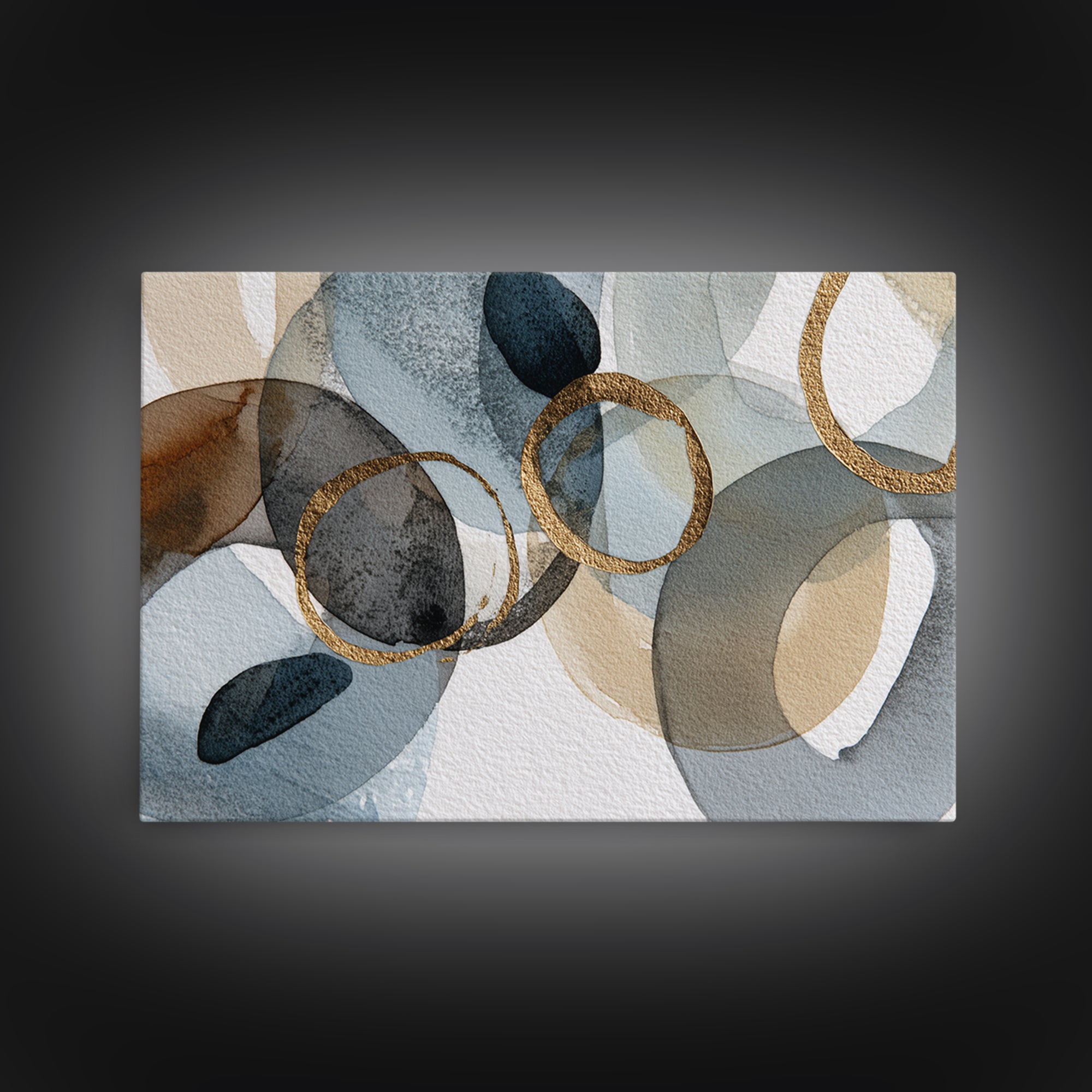 Modern Sculptural Shapes Rendered as Painted Forms Canvas Print, Art, Art Deco, Living Room Decor, Abstract Art, ART-3x2-34