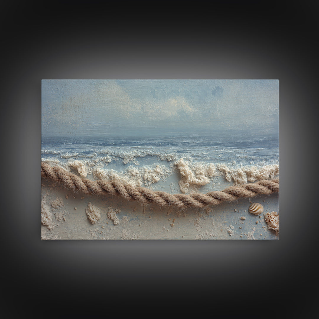 Dramatic Seascape with Foam and Storm Clouds Canvas Print, Art, Room Decor, Living Room Decor, Oil Painting, ART-3x2-4
