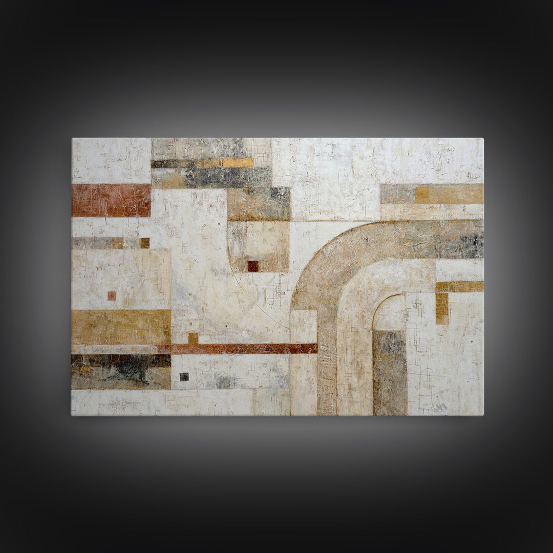 Textured Neutral Abstraction Framed Canvas Print, Art, Framed Wall Art, Living Room Decor, Abstract Art, Resin Art, ART-3x2-41