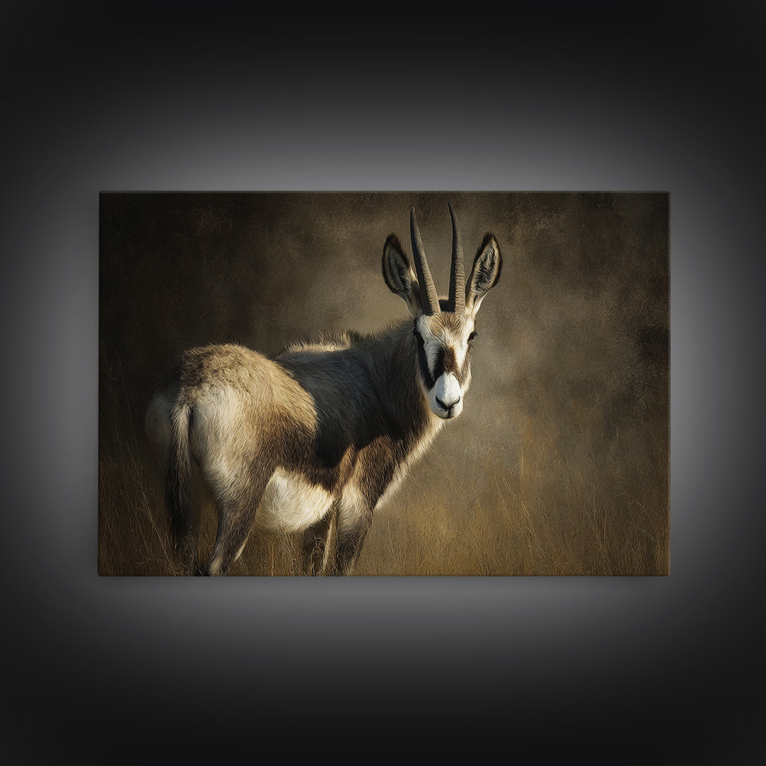 Elegant Animal Portrait Framed Canvas Print, Art, Digital Wall Art, Living Room Decor, Fine Art, Framed Art, ART-3x2-46