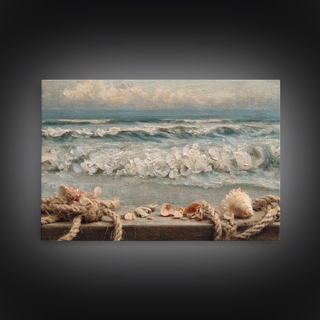 Dramatic Seascape with Foam and Storm Clouds Canvas Print, Art, Metal Wall Art, Living Room Decor, Abstract Art, ART-3x2-52