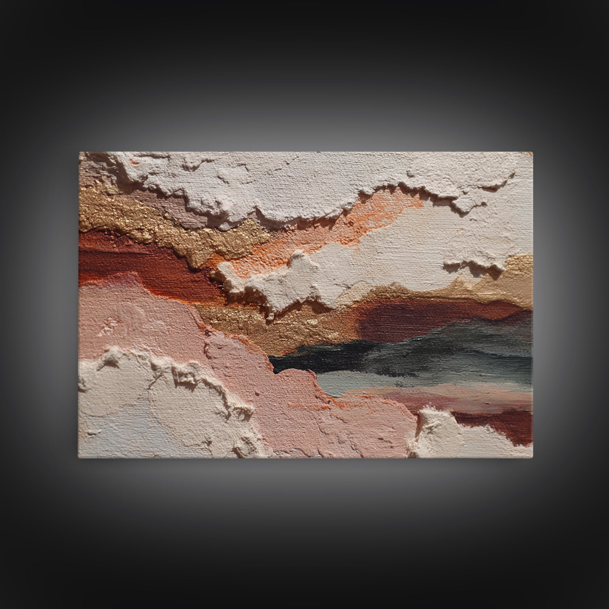 Contemporary Abstract with Layered Pigments and Energetic Canvas Print, Art, Large Wall Art, Living Room Decor, Fine Art, ART-3x2-54