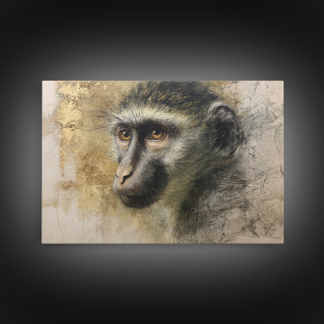Elegant Animal Portrait Framed Canvas Print, Art, Digital Wall Art, Living Room Decor, Fine Art, Framed Art, ART-3x2-70