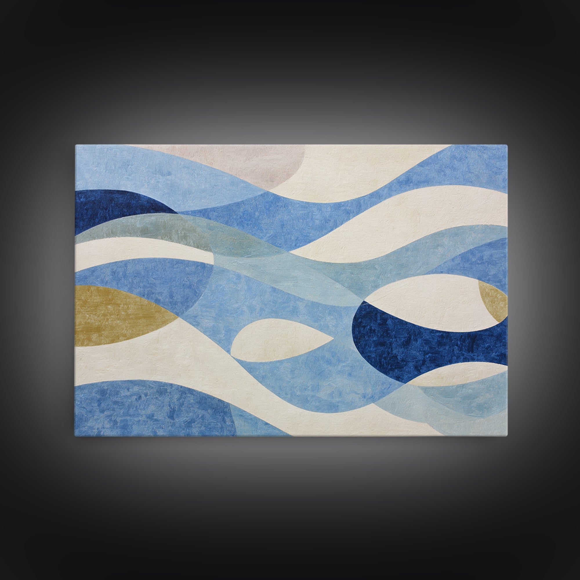 Abstract Water Forms Framed Canvas Print, Art, Metal Wall Art, Living Room Decor, Abstract Art, Textured Wall Art, ART-3x2-71