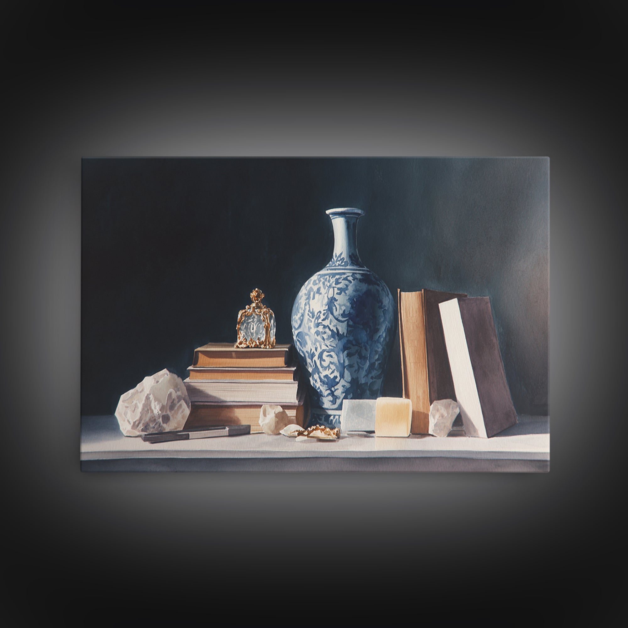 Sunlit Interior Still Life Framed Canvas Print, Art, Art Nouveau, Living Room Decor, Fine Art, Abstract Wall Art, ART-3x2-90