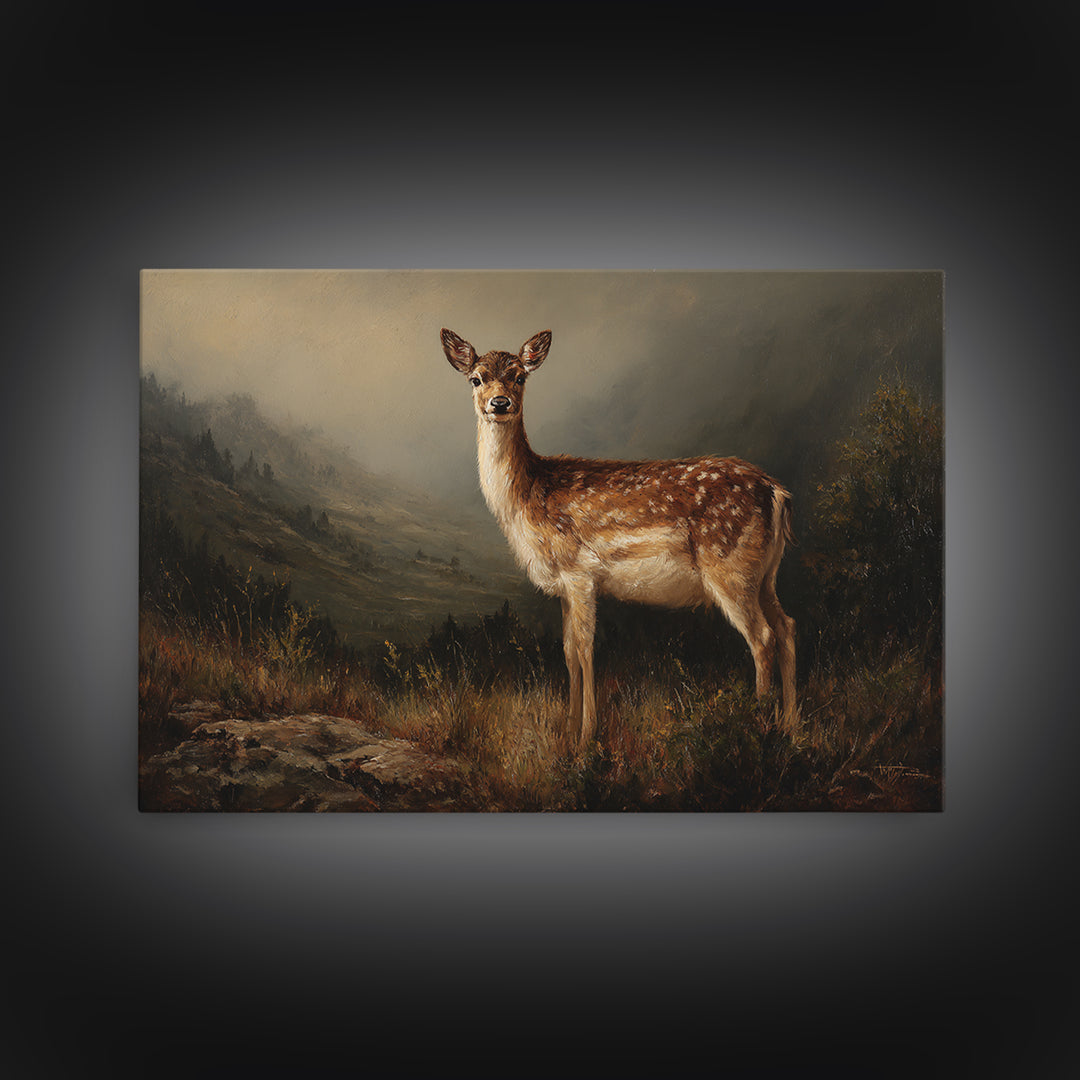 Elegant Animal Portrait Canvas Print, Art, Framed Wall Art, Living Room Decor, Fine Art, Resin Art, Boho Wall Art, ART-3x2-94