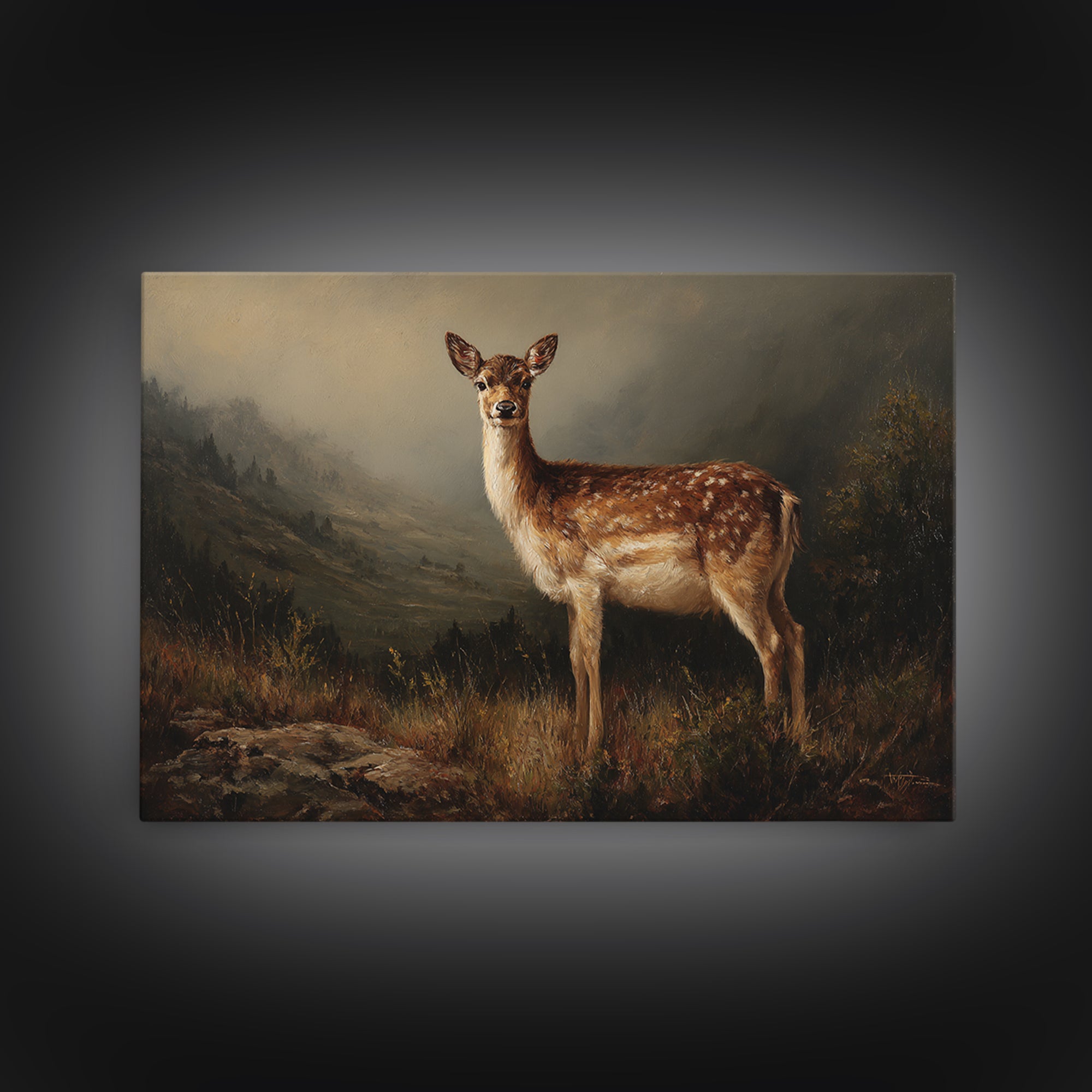 Elegant Animal Portrait Canvas Print, Art, Framed Wall Art, Living Room Decor, Fine Art, Resin Art, Boho Wall Art, ART-3x2-94