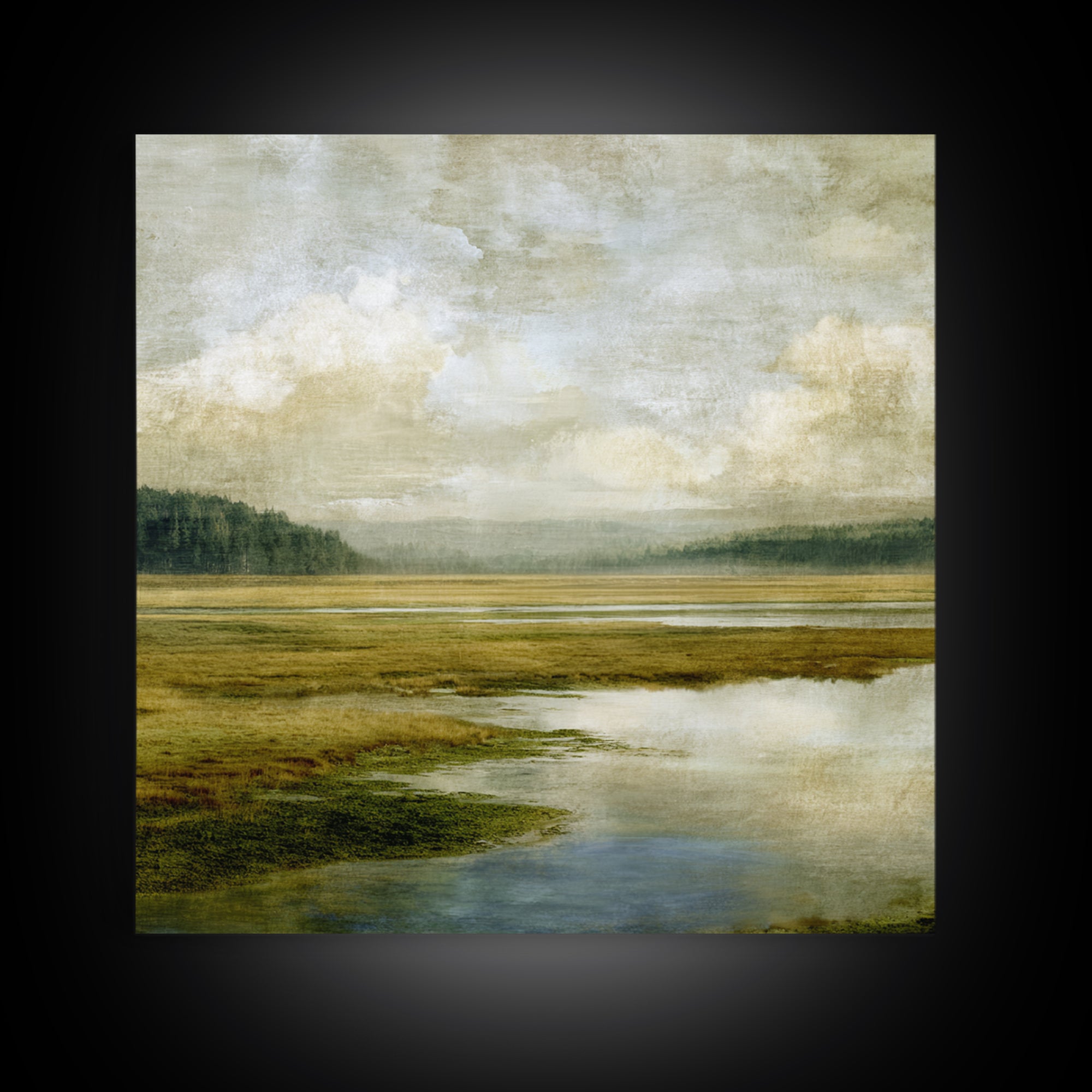Wide Olive and Beige Meadow Panorama Canvas Print, Above Sofa Art, Set of 3 Wall Art, Living Room Decor, Fine Art, Statement, ASA-1x1-10