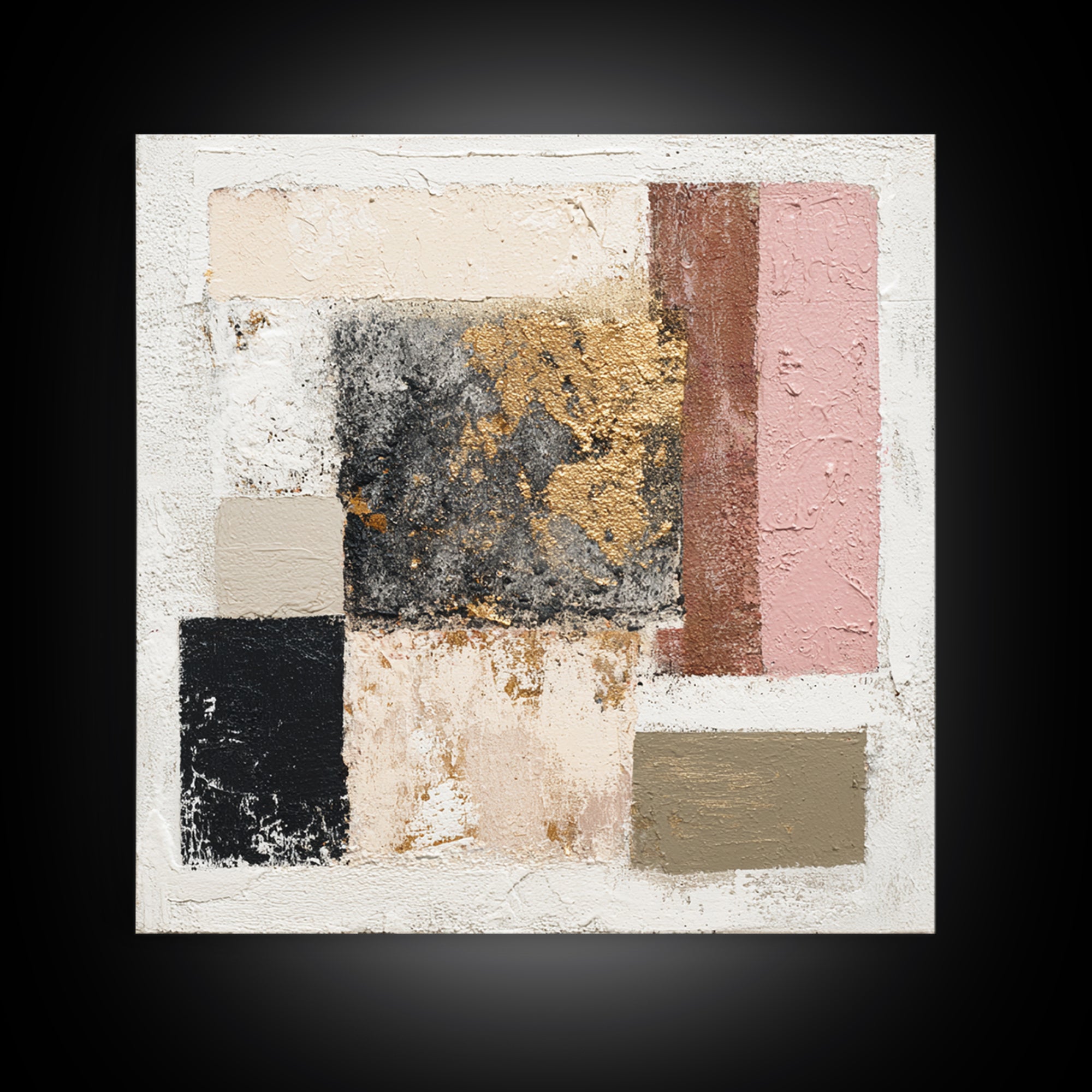 Textured Plaster Abstract Framed Canvas Print, Above Sofa Art, Abstract Wall Art, Living Room Decor, Abstract Art, Statement, ASA-1x1-11