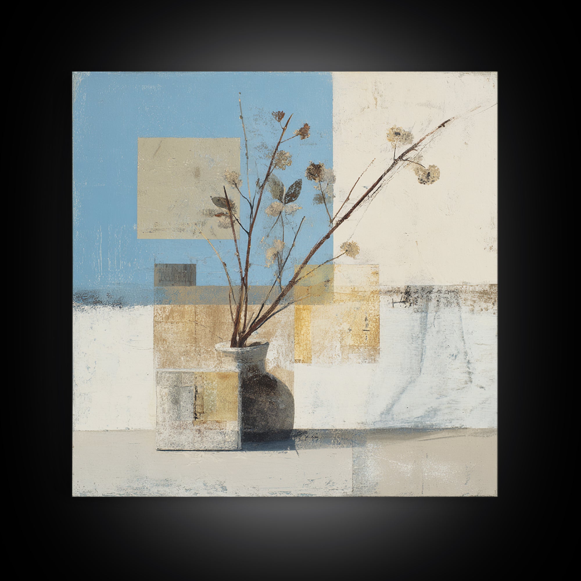 Large Neutral Still Life Canvas Print, Above Sofa Art, Canvas Print, Living Room Decor, Fine Art, Statement, Botanical Wall Art, ASA-1x1-14