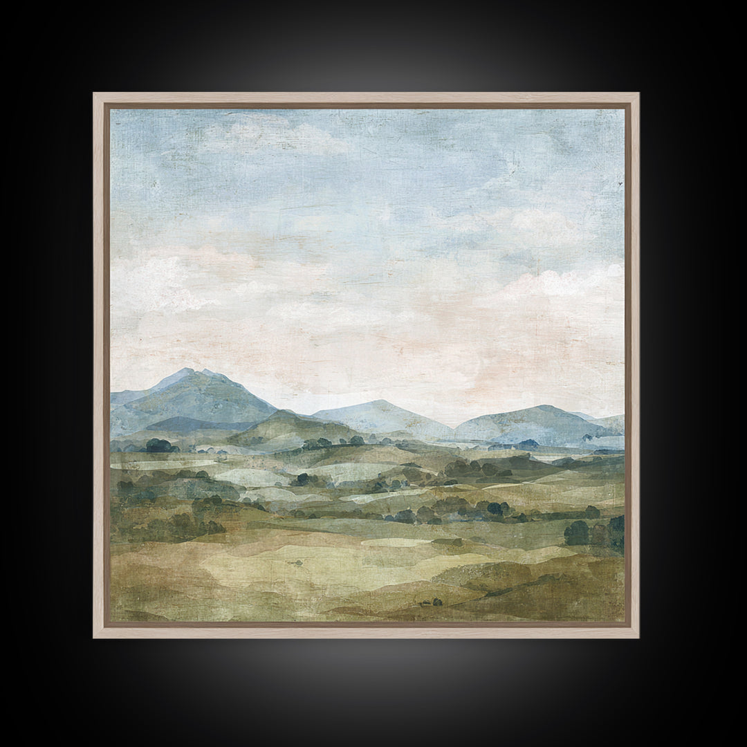 Sunlit Rolling Hills Canvas Print, Above Sofa Art, Bedroom Wall Art, Living Room Decor, Fine Art, Statement, Wall Decor, ASA-1x1-17