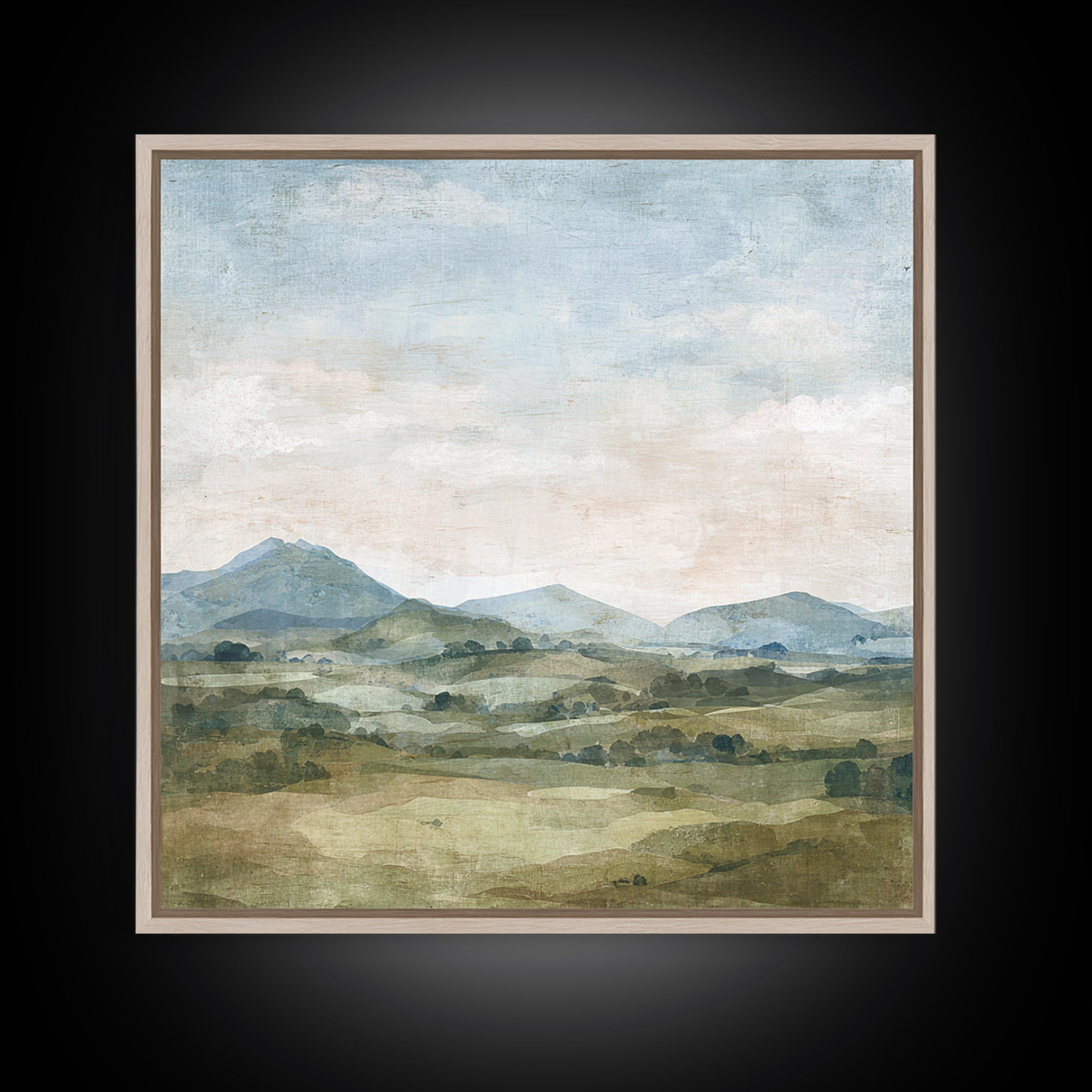 Sunlit Rolling Hills Canvas Print, Above Sofa Art, Bedroom Wall Art, Living Room Decor, Fine Art, Statement, Wall Decor, ASA-1x1-17