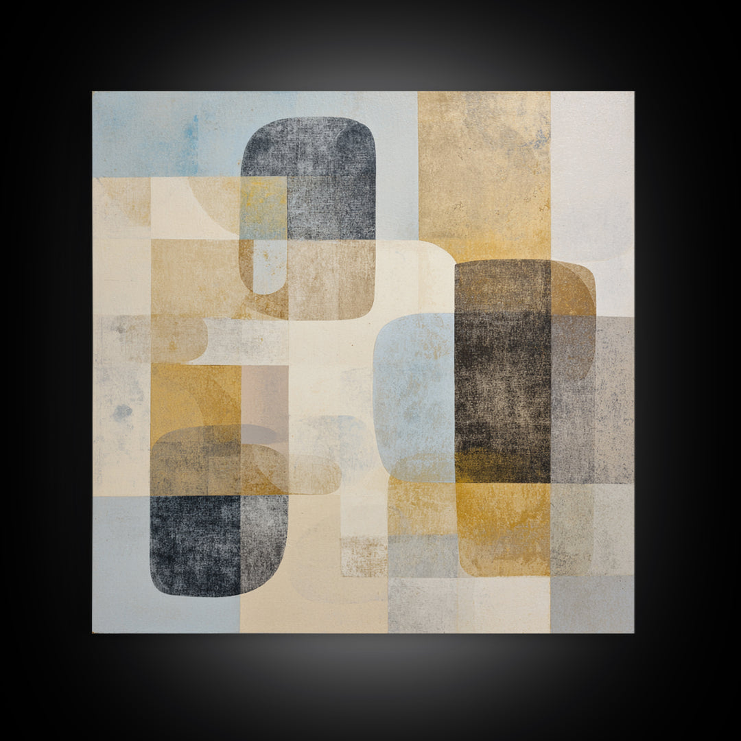 Large Modern Organic Shapes Framed Canvas Print, Above Sofa Art, Wall Art Print, Living Room Decor, Fine Art, Statement, ASA-1x1-2