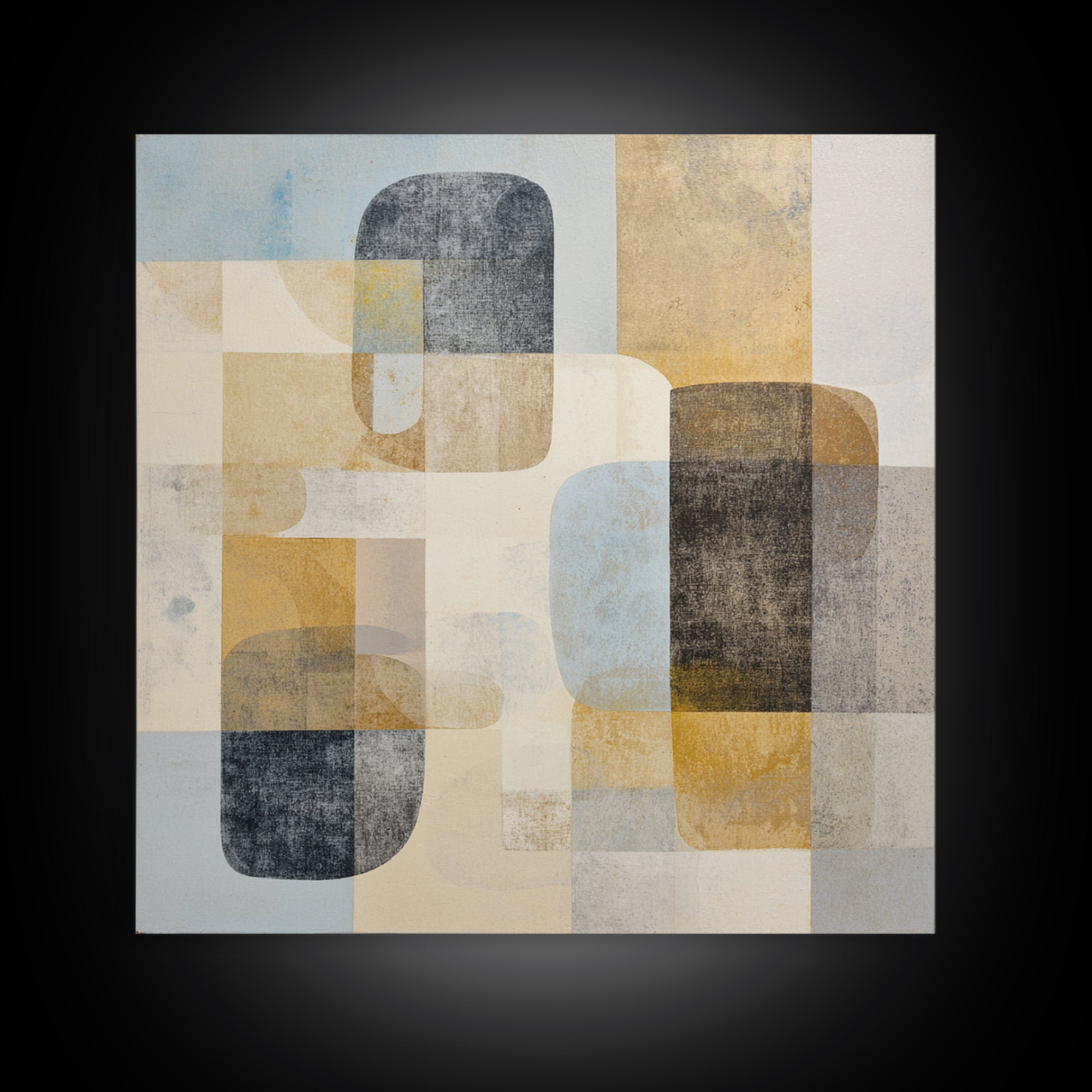 Large Modern Organic Shapes Framed Canvas Print, Above Sofa Art, Wall Art Print, Living Room Decor, Fine Art, Statement, ASA-1x1-2