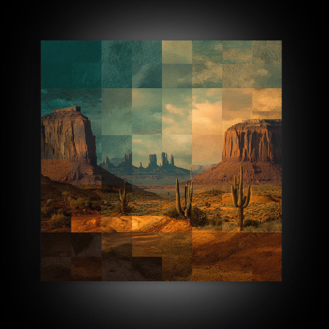 Desert Mesa Panorama Canvas Print, Above Sofa Art, Framed Wall Art, Living Room Decor, Statement, Living Room Wall Art, ASA-1x1-20