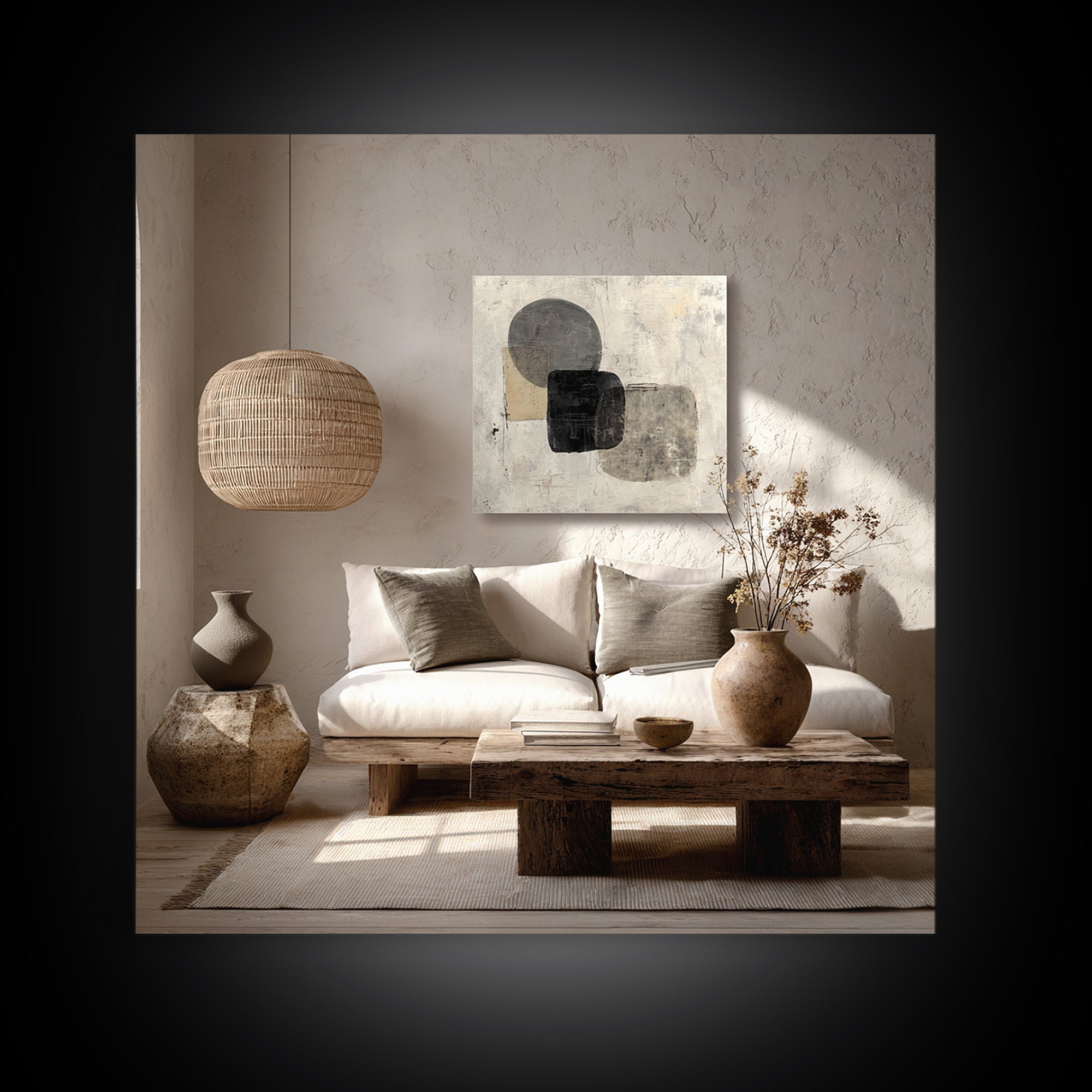 Large Modern Organic Shapes Canvas Print, Above Sofa Art, 3 Piece Wall Art, Living Room Decor, Abstract Art, Statement, ASA-1x1-26