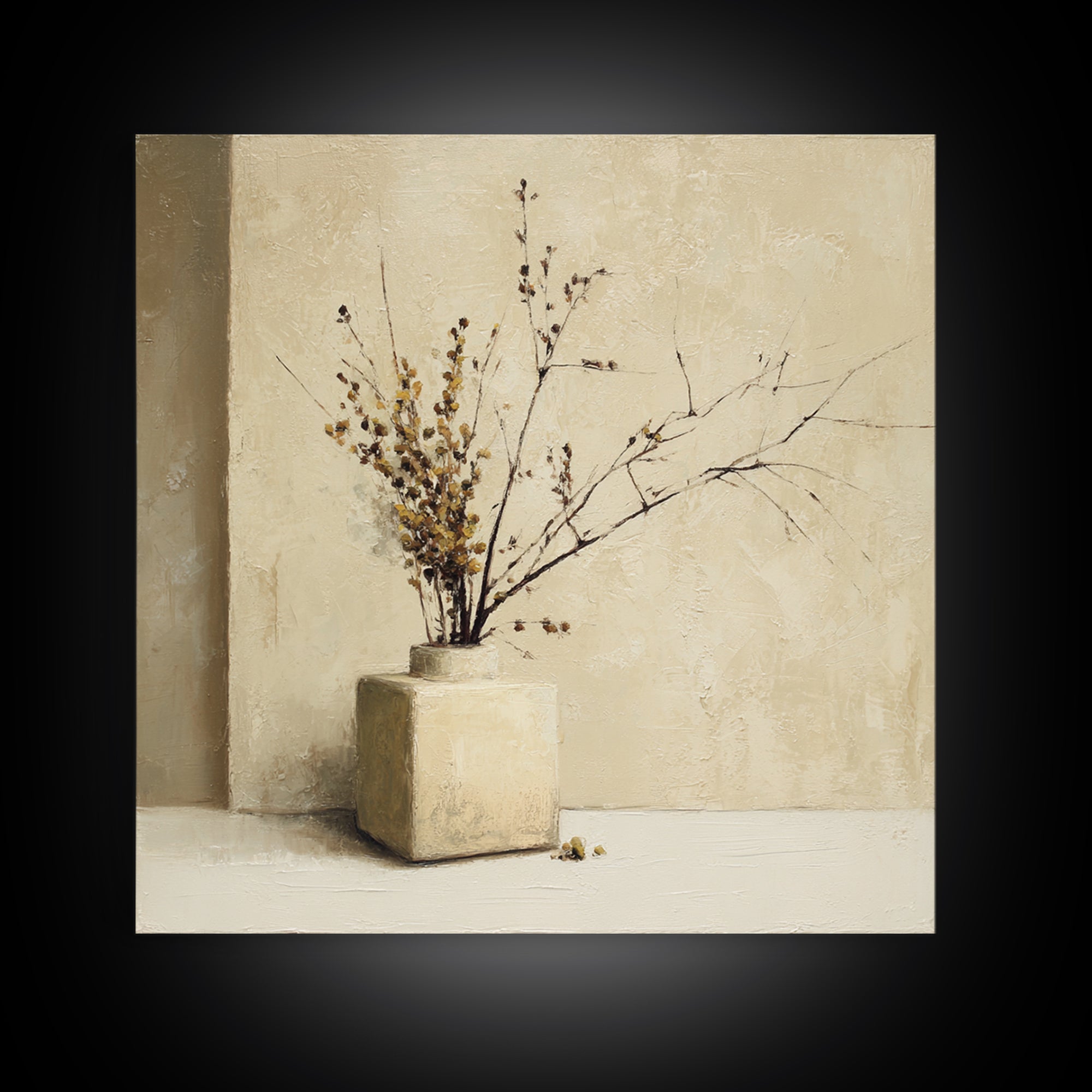 Large Neutral Still Life Framed Canvas Print, Above Sofa Art, Coastal Wall Art, Living Room Decor, Fine Art, Statement, ASA-1x1-38