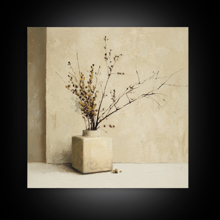 Large Neutral Still Life Framed Canvas Print, Above Sofa Art, Coastal Wall Art, Living Room Decor, Fine Art, Statement, ASA-1x1-38