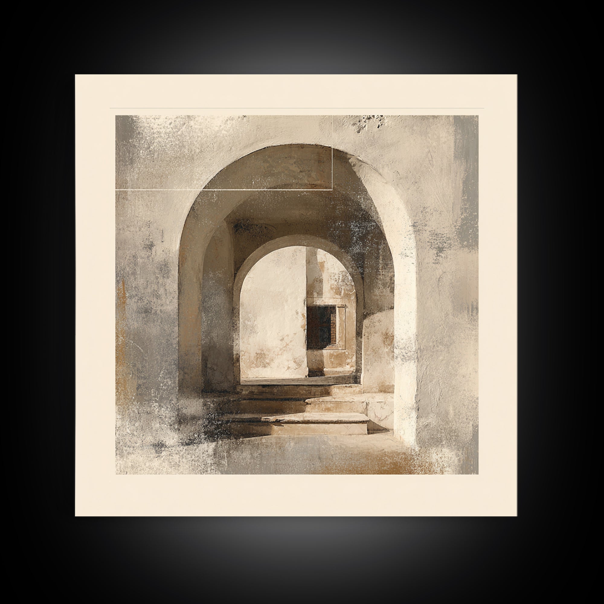Architectural Arch Study Framed Canvas Print, Above Sofa Art, Minimalist Wall Art, Living Room Decor, Abstract Art, Statement, ASA-1x1-57