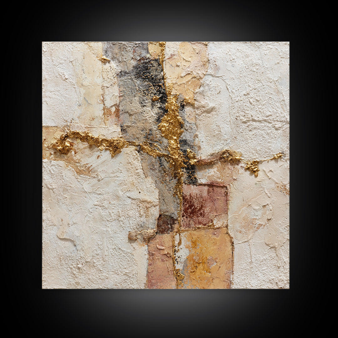 Textured Plaster Abstract Canvas Print, Above Sofa Art, Modern Art, Living Room Decor, Fine Art, Statement, Art Print, ASA-1x1-59