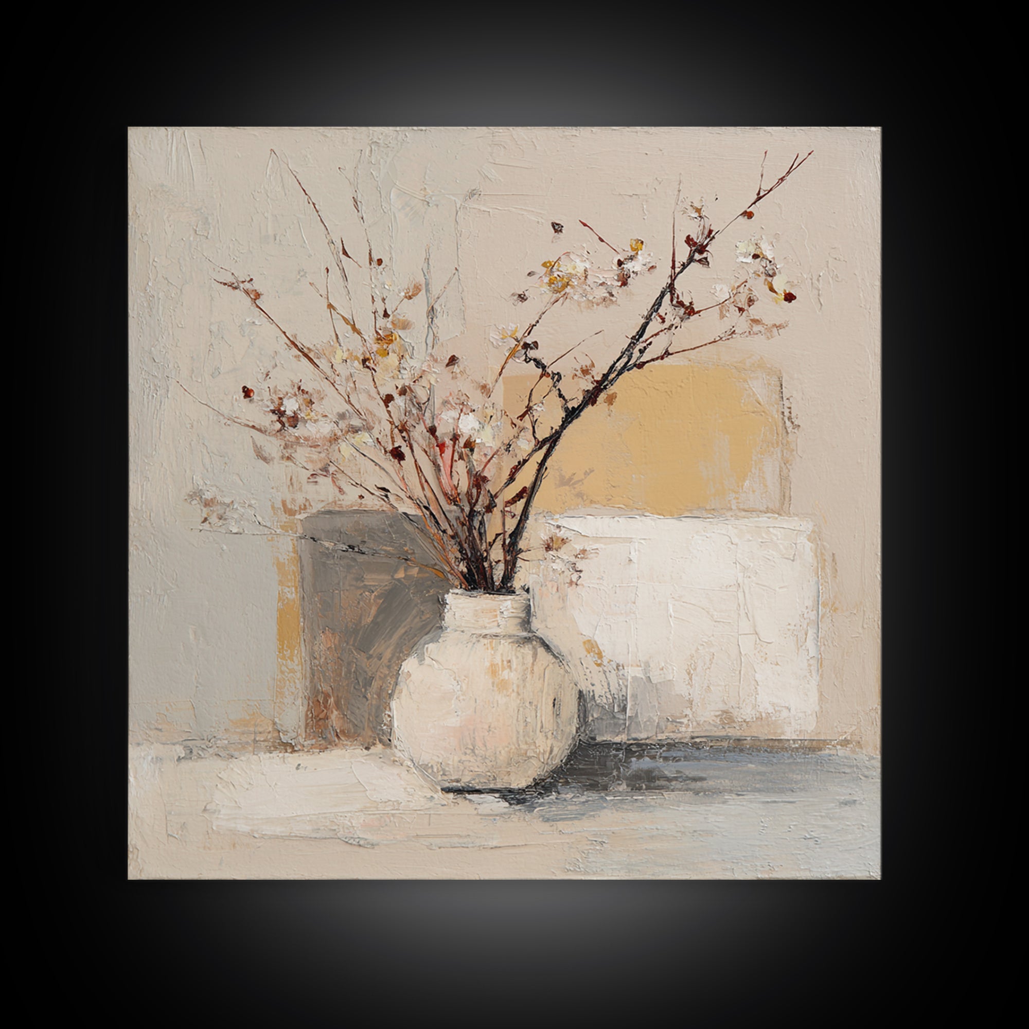 Large Neutral Still Life Framed Canvas Print, Above Sofa Art, Coastal Wall Art, Living Room Decor, Fine Art, Statement, ASA-1x1-62