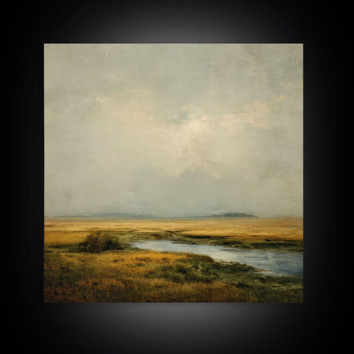 Gallery Style Landscape with Expansive Negative Space Canvas Print, Above Sofa Art, Japandi Wall Art, Living Room Decor, ASA-1x1-72