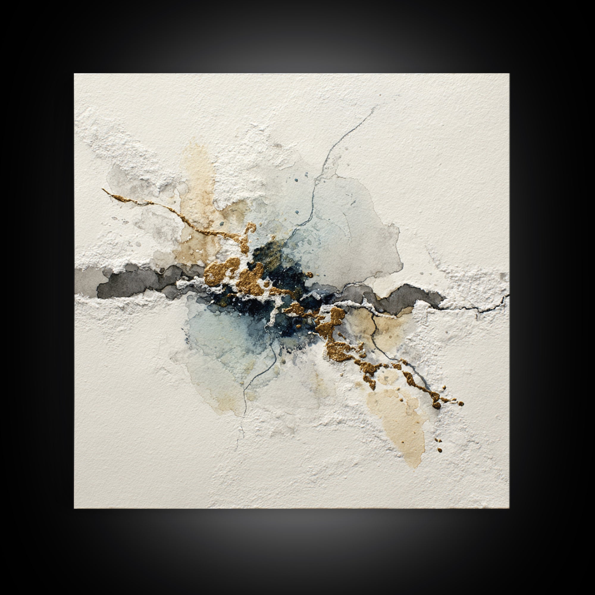 Minimal Black Ink Composition Framed Canvas Print, Above Sofa Art, Farmhouse Decor, Living Room Decor, Fine Art, Statement, ASA-1x1-8
