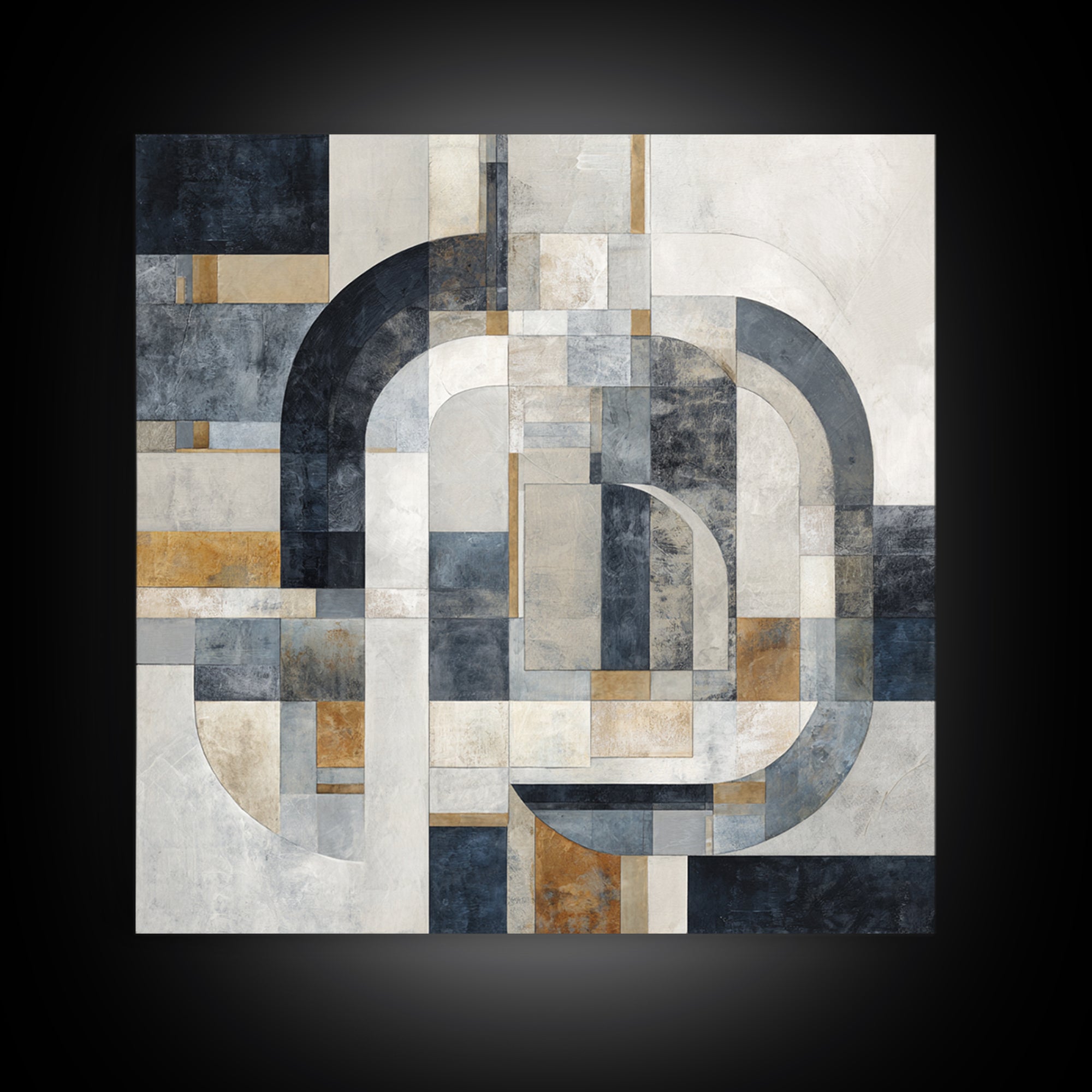 Luxury Monochrome Stone Composition Canvas Print, Above Sofa Art, Fine Art Print, Living Room Decor, Fine Art, Statement, ASA-1x1-91