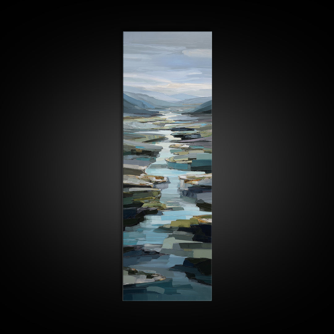 Abstract River Bends Canvas Print, Above Sofa Art, Living Room Decor, Fine Art, Statement 311, Set of Prints, Above Bed Decor, ASA-1x3-11