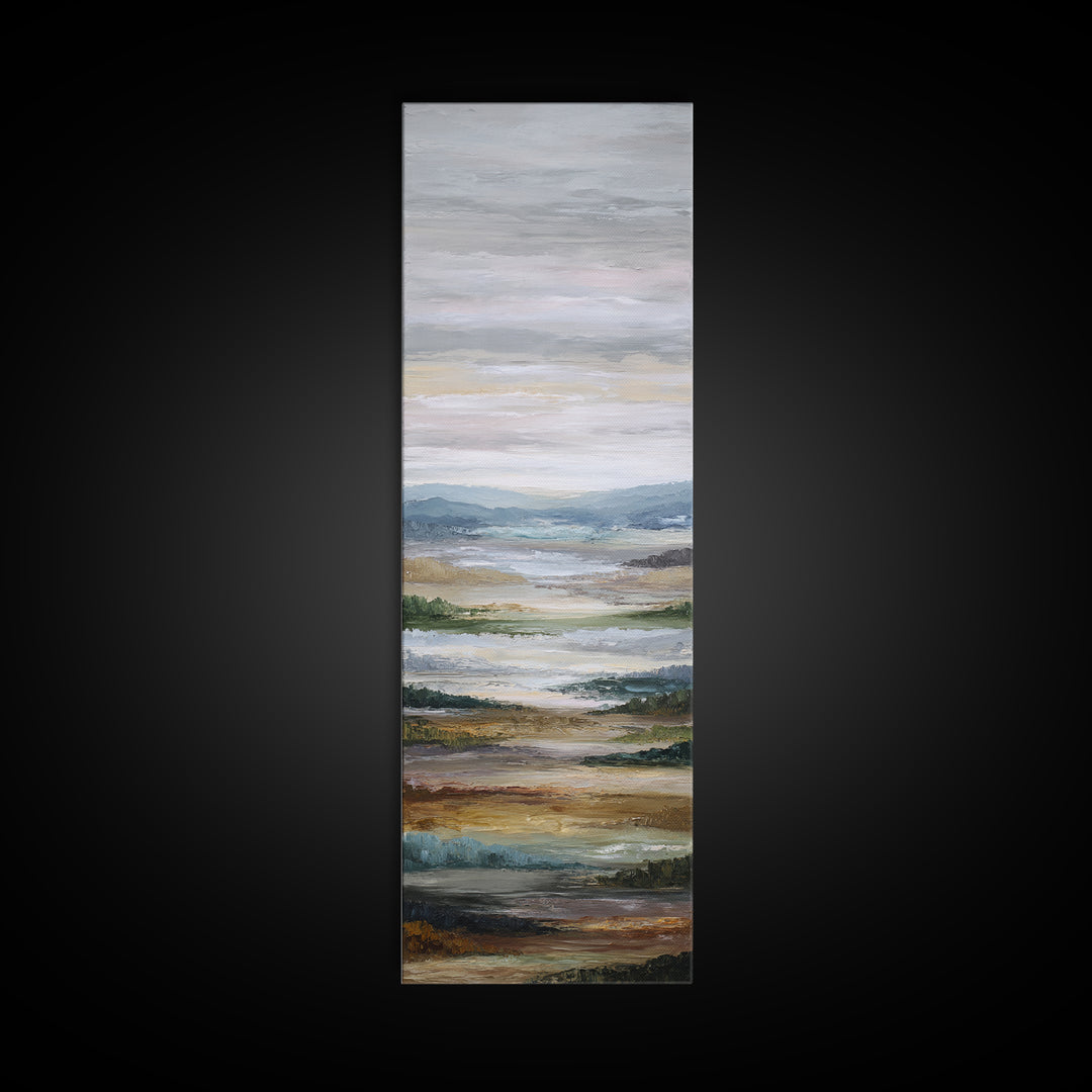 Oversized Abstract Landscape Canvas Print, Above Sofa Art, Bauhaus Print, Living Room Decor, Oil Painting, Statement, ASA-1x3-13