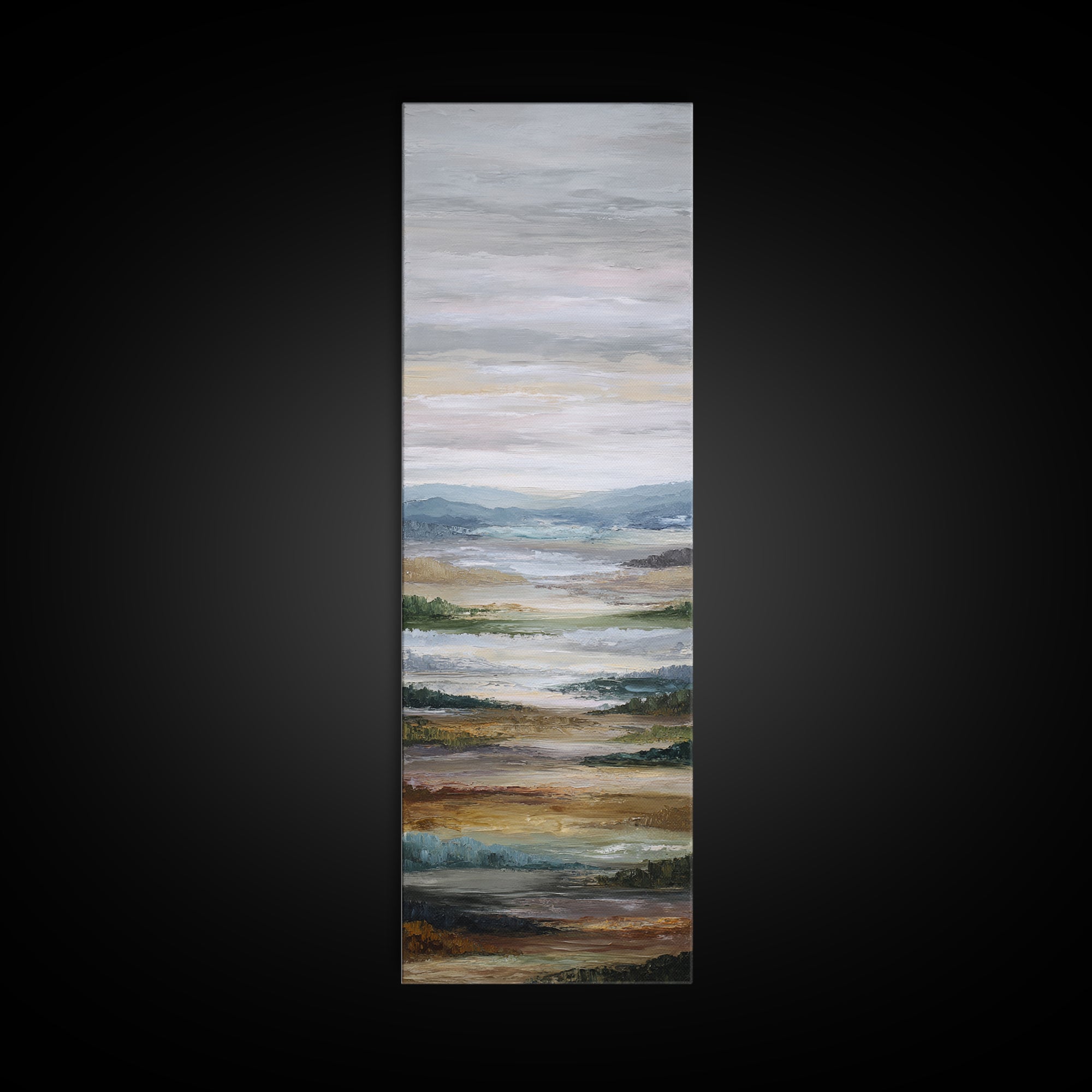Oversized Abstract Landscape Canvas Print, Above Sofa Art, Bauhaus Print, Living Room Decor, Oil Painting, Statement, ASA-1x3-13
