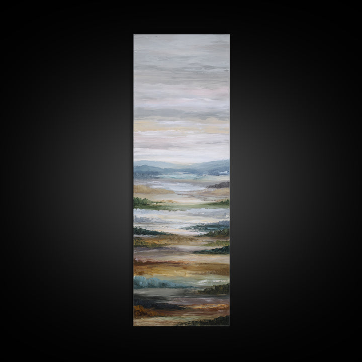 Oversized Abstract Landscape Canvas Print, Above Sofa Art, Bauhaus Print, Living Room Decor, Oil Painting, Statement, ASA-1x3-13