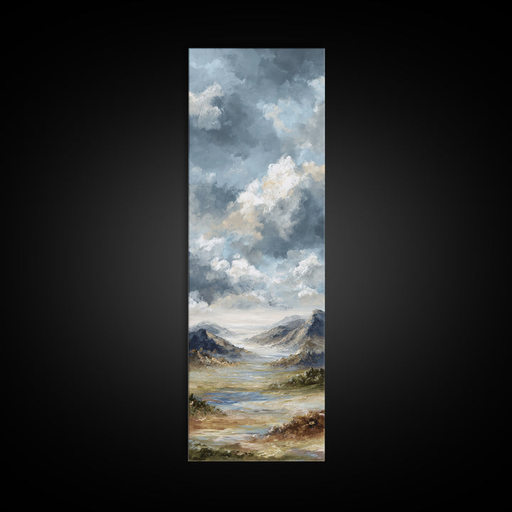 Dramatic Cloudscape over a Distant Valley Canvas Print, Above Sofa Art, Modern Decor, Living Room Decor, Fine Art, Statement, ASA-1x3-17