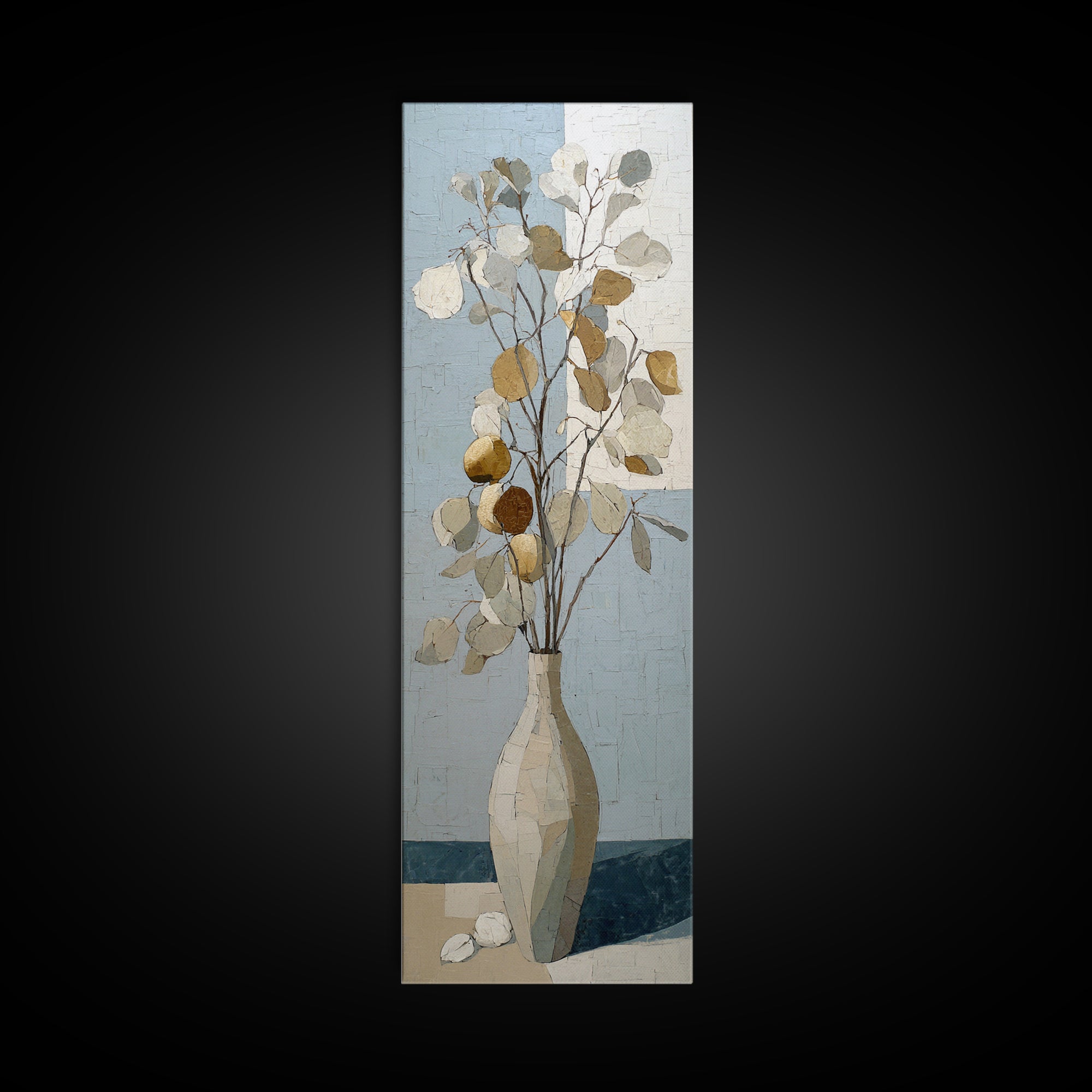 Large Neutral Still Life Canvas Print, Above Sofa Art, Living Room Wall Art, Living Room Decor, Watercolor Art, Statement, ASA-1x3-2