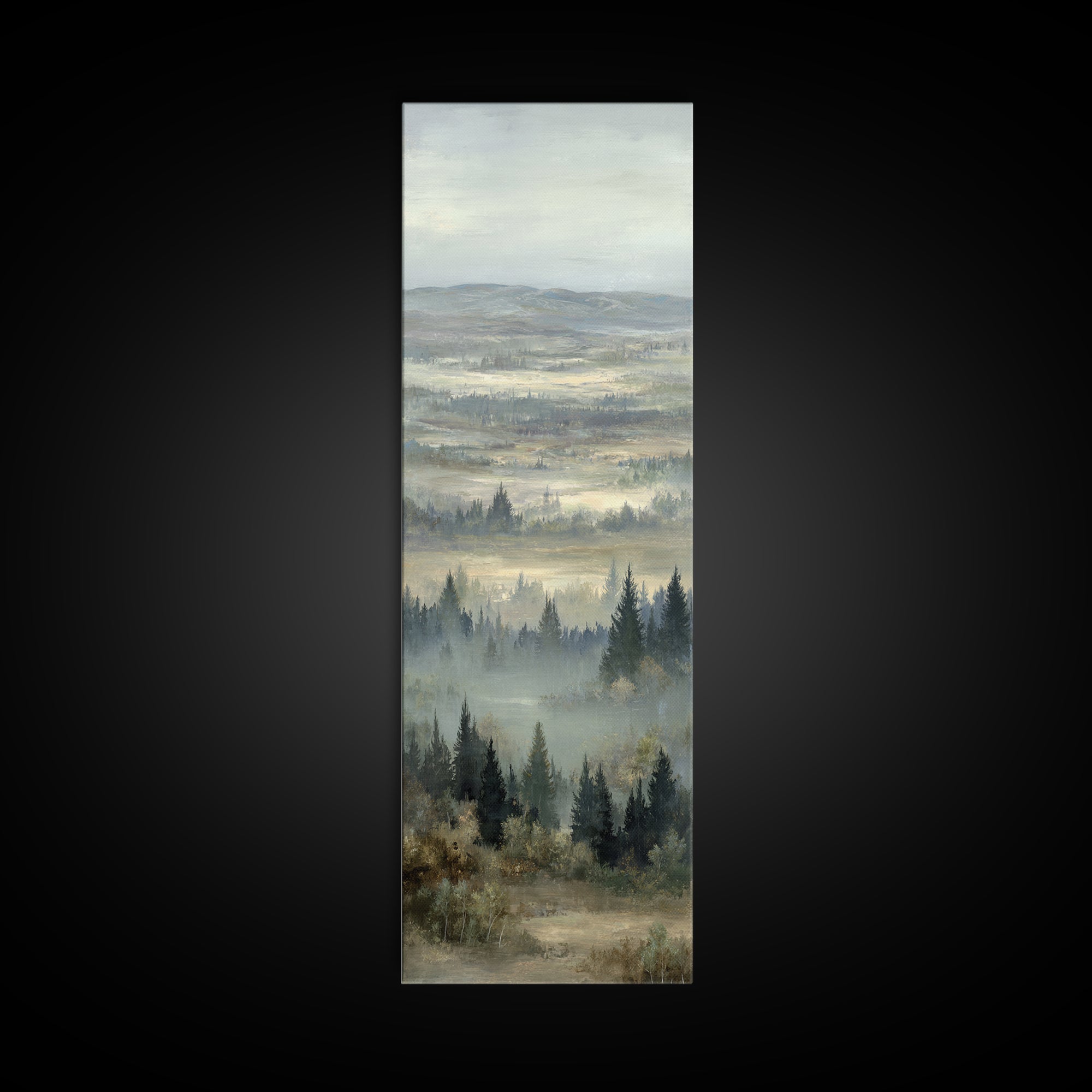 Wide Olive and Beige Meadow Panorama Canvas Print, Above Sofa Art, Canvas Print, Living Room Decor, Oil Painting, Statement, ASA-1x3-22