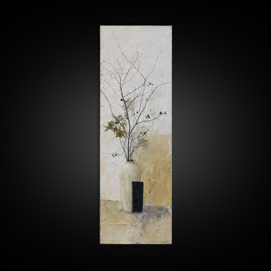 Large Neutral Still Life Canvas Print, Above Sofa Art, Living Room Wall Art, Living Room Decor, Watercolor Art, Statement, ASA-1x3-26