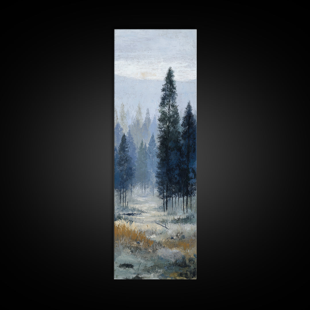 Modern Scandinavian Forest Canvas Print, Above Sofa Art, Luxury Decor, Living Room Decor, Fine Art, Statement, Canvas Wall Art, ASA-1x3-27