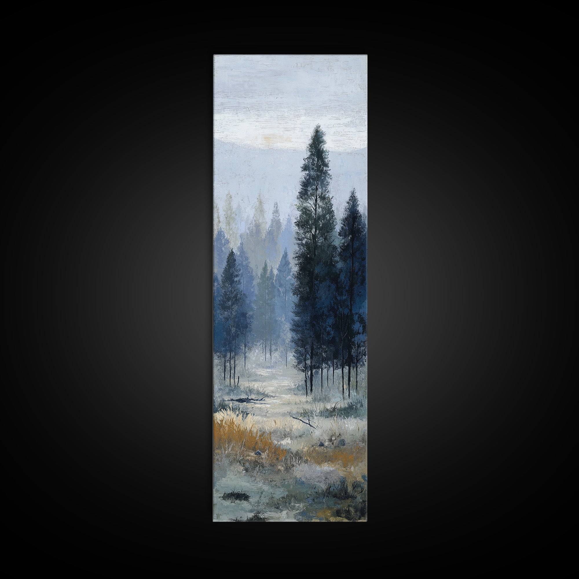 Modern Scandinavian Forest Canvas Print, Above Sofa Art, Luxury Decor, Living Room Decor, Fine Art, Statement, Canvas Wall Art, ASA-1x3-27
