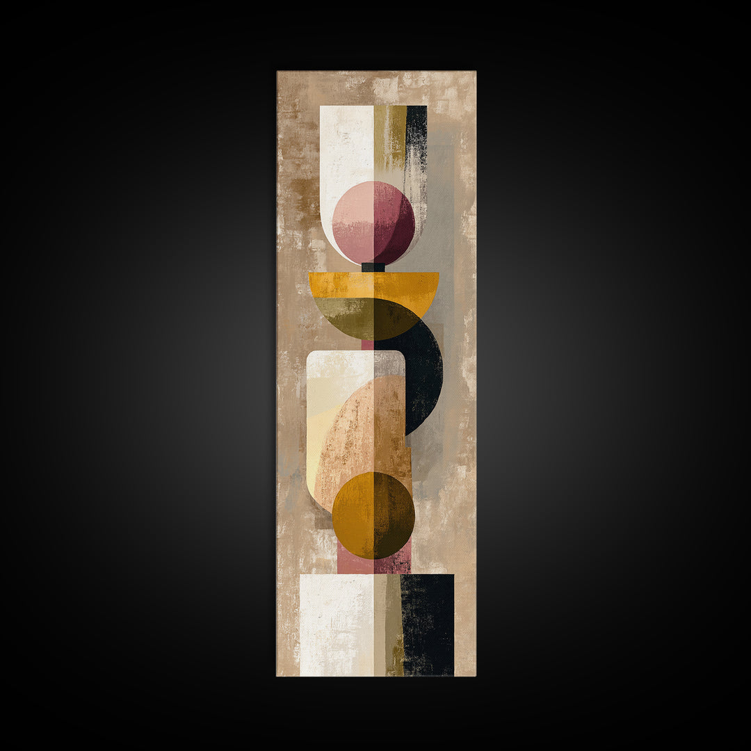 Bold Mid Century Geometric Forms Canvas Print, Above Sofa Art, Room Decor, Living Room Decor, Statement, Farmhouse Decor, ASA-1x3-40