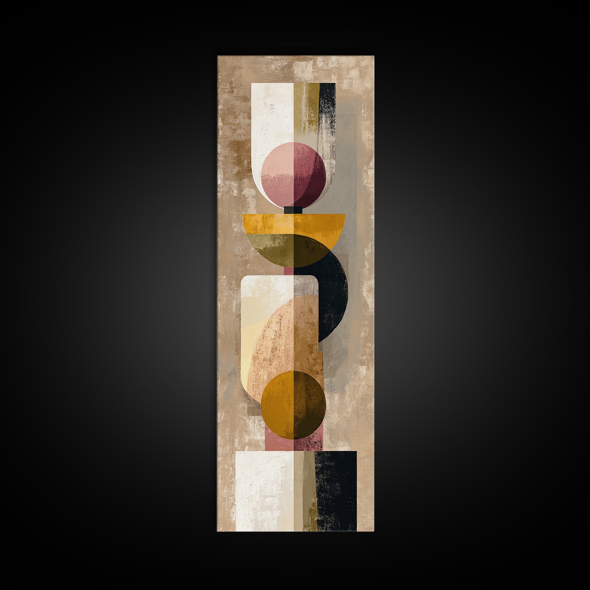 Bold Mid Century Geometric Forms Canvas Print, Above Sofa Art, Room Decor, Living Room Decor, Statement, Farmhouse Decor, ASA-1x3-40