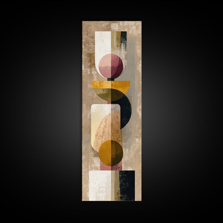 Bold Mid Century Geometric Forms Canvas Print, Above Sofa Art, Room Decor, Living Room Decor, Statement, Farmhouse Decor, ASA-1x3-40