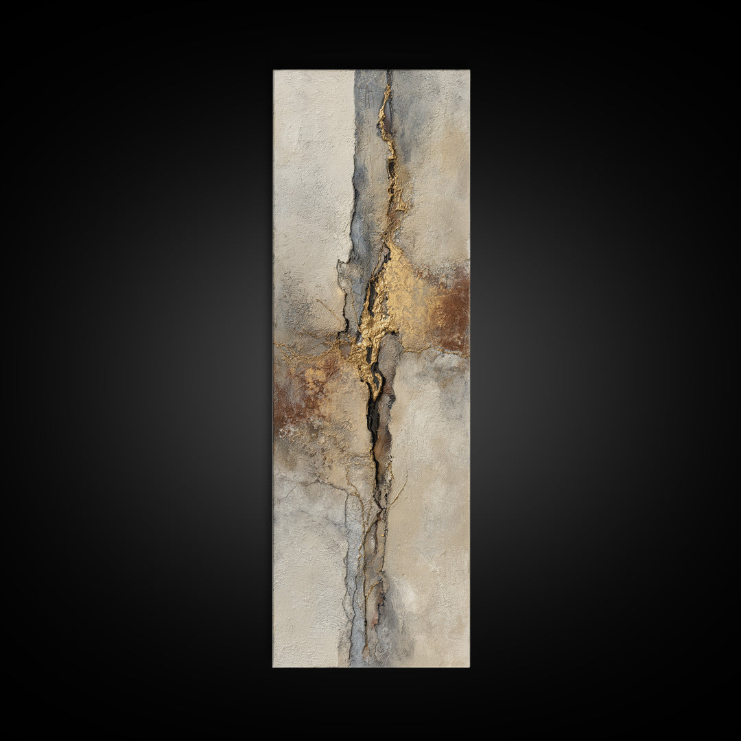 Textured Plaster Abstract Framed Canvas Print, Above Sofa Art, Minimalist Decor, Living Room Decor, Abstract Art, Statement, ASA-1x3-47