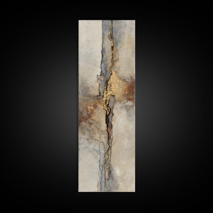Textured Plaster Abstract Framed Canvas Print, Above Sofa Art, Minimalist Decor, Living Room Decor, Abstract Art, Statement, ASA-1x3-47