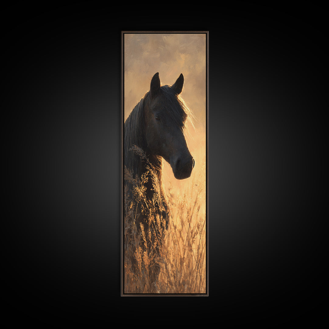 Statement Horse Silhouette Canvas Print, Above Sofa Art, Bedroom Wall Art, Living Room Decor, Fine Art, Statement, Wall Decor, ASA-1x3-49