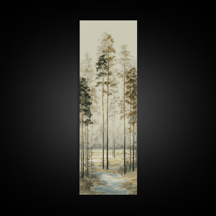 Modern Scandinavian Forest Canvas Print, Above Sofa Art, Framed Wall Art, Living Room Decor, Statement, Living Room Wall Art, ASA-1x3-51