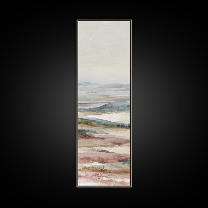 Sunlit Rolling Hills Framed Canvas Print, Above Sofa Art, Coastal Decor, Living Room Decor, Fine Art, Statement, Luxury Decor, ASA-1x3-53