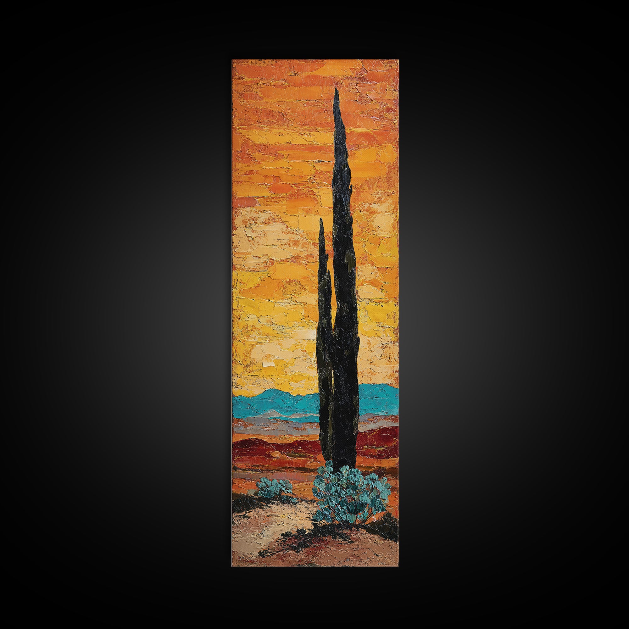 Desert Mesa Panorama Canvas Print, Above Sofa Art, Contemporary Art, Living Room Decor, Fine Art, Statement, Boho Wall Art, ASA-1x3-56