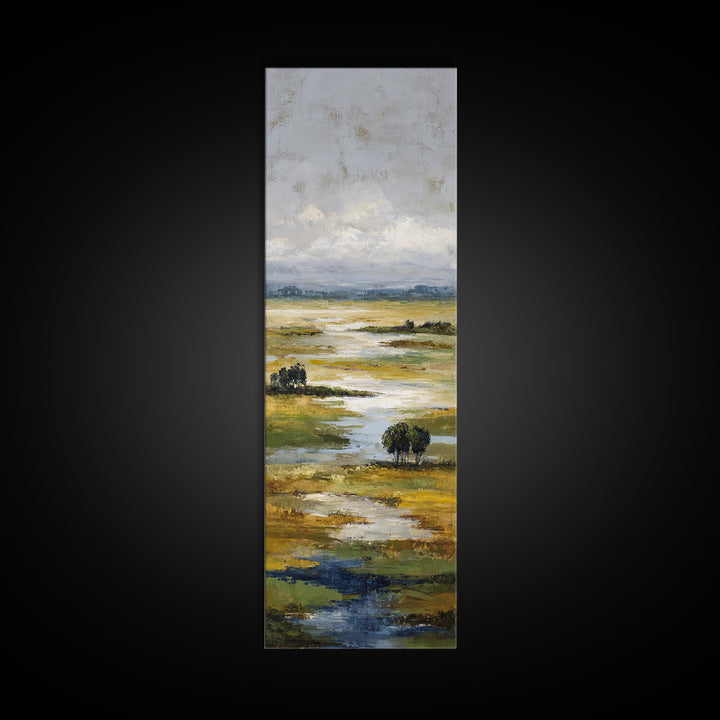 Gallery Style Landscape with Expansive Negative Space Canvas Print, Above Sofa Art, Art Print, Living Room Decor, Statement, ASA-1x3-60