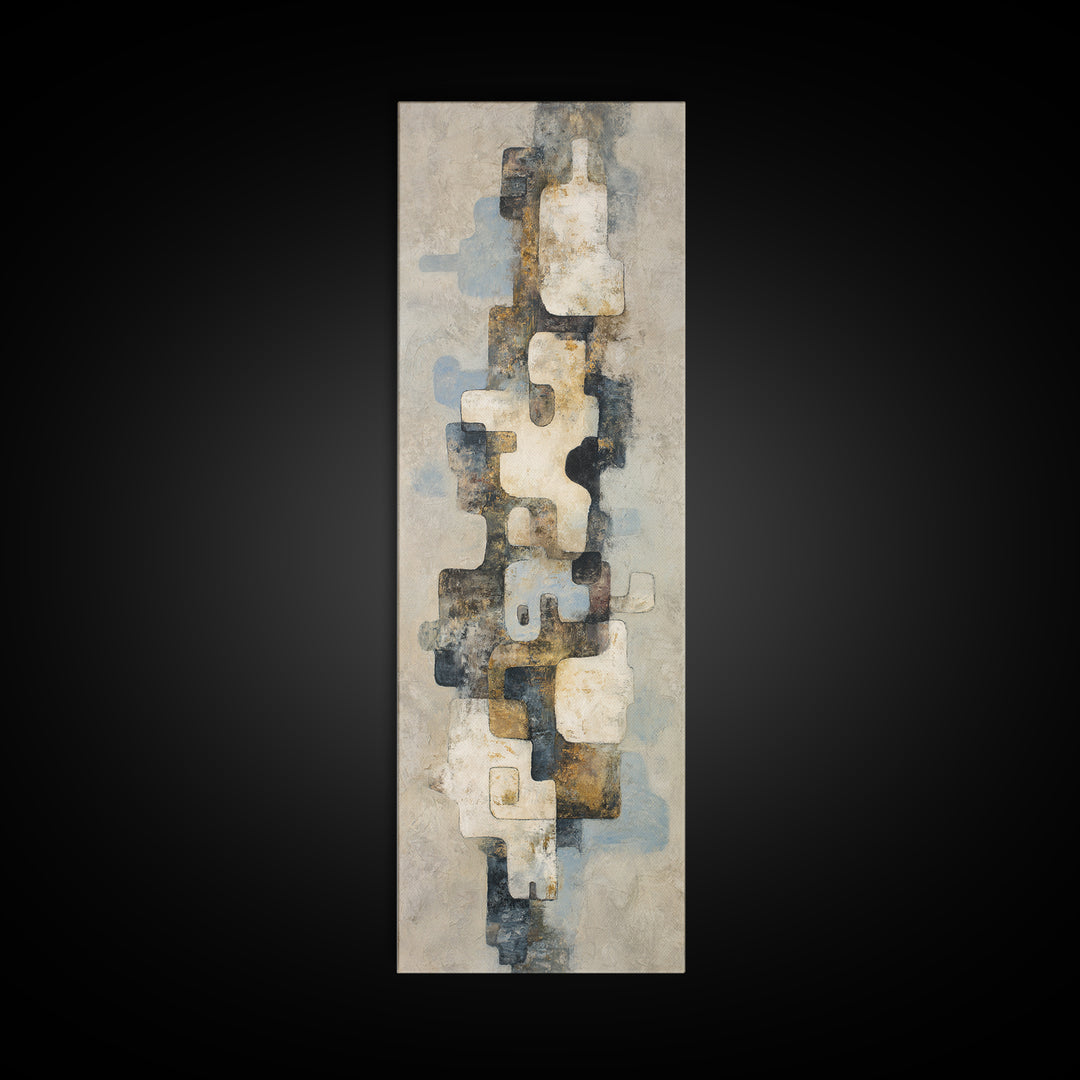 Large Modern Organic Shapes Framed Canvas Print, Above Sofa Art, Modern Art, Living Room Decor, Fine Art, Statement, Art Print, ASA-1x3-62